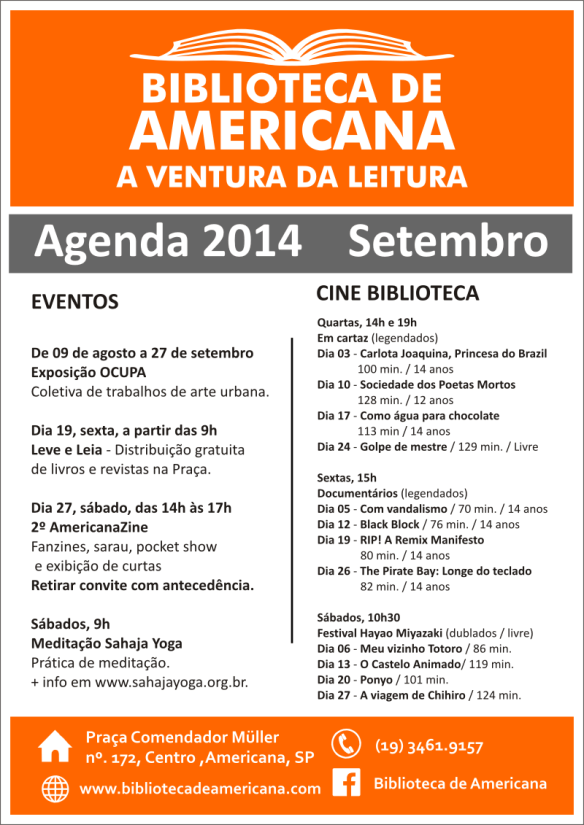 Cartaz Cinema Setembro 2014