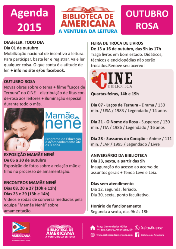 Agenda 2015 - 09 - Outubro.